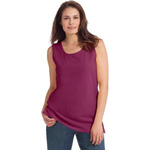 Woman Within Plus Size Perfect Scoopneck Tank (Petite Available)(Deep Claret)