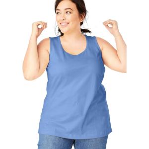 Woman Within Plus Size Perfect Scoopneck Tank (Petite Available)(French Blue)