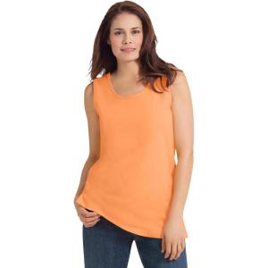 Woman Within Plus Size Perfect Scoopneck Tank (Petite Available)(Orange Melon)