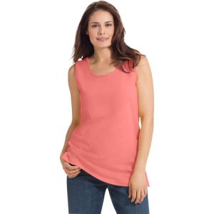 Woman Within Plus Size Perfect Scoopneck Tank (Petite Available)(Sweet Coral)