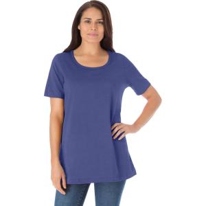 Woman Within Plus Size Perfect Short-Sleeve Scoopneck Tee(Ultra Blue)