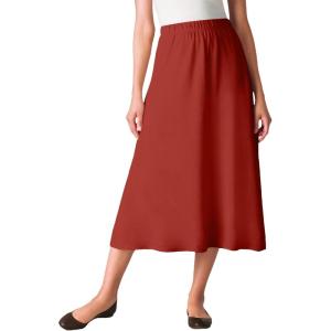 Woman Within Plus Size Petite 7-Day Knit A-Line Skirt(Red Ochre)