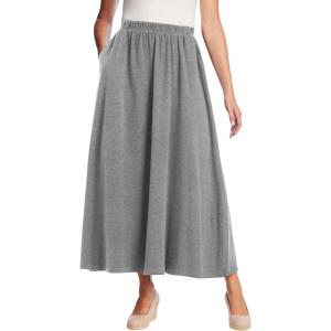 Woman Within Plus Size Petite 7-Day Maxi Skirt(Medium Heather Grey)