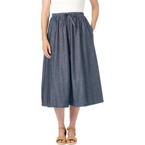 Woman Within Plus Size Petite Drawstring Denim Skirt(Stonewash)