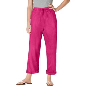Woman Within Plus Size Petite The Boardwalk Pant(Raspberry Sorbet)