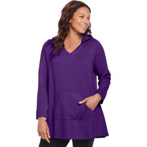 Woman Within Plus Size Pocket Hoodie Sweatshirt(Radiant Purple)