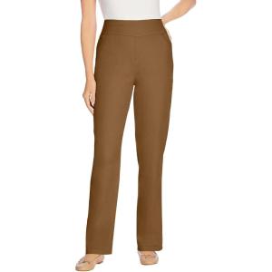 Woman Within Plus Size Pull-On Straight-Leg Gap-Free Stretch Denim Jeans(Toffee)