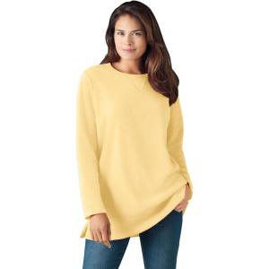 Woman Within Plus Size Sherpa Sweatshirt(Banana)