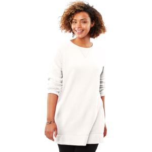 Woman Within Plus Size Sherpa Sweatshirt(Ivory)