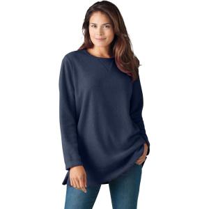 Woman Within Plus Size Sherpa Sweatshirt(Navy)