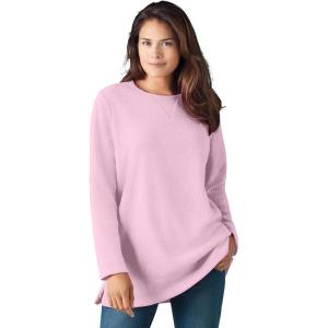 Woman Within Plus Size Sherpa Sweatshirt(Pink)