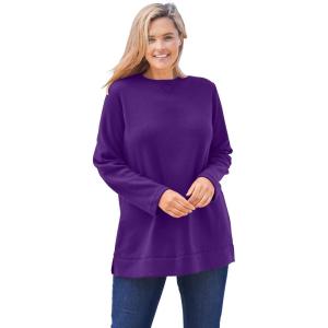 Woman Within Plus Size Sherpa Sweatshirt(Radiant Purple)