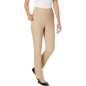 Woman Within Plus Size Slim-Leg Pull-On Gap-Free Stretch-Denim Jeans(New Khaki)
