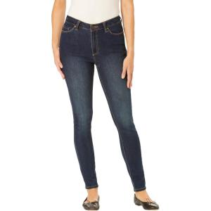 Woman Within Plus Size Slim-Leg Stretch Comfort Denim Five-Pocket Jeans(Dark Sanded Wash)