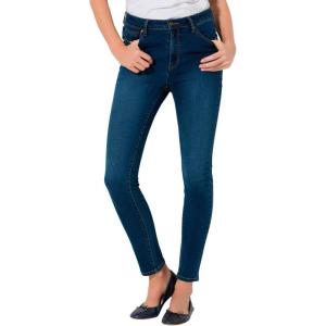 Woman Within Plus Size Slim-Leg Stretch Comfort Denim Five-Pocket Jeans(Medium Stonewash Sanded)