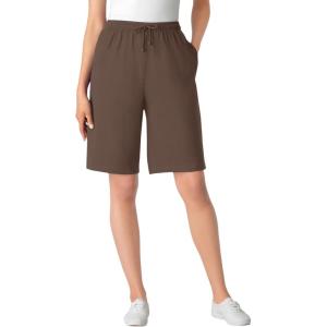 Woman Within Plus Size Sport Knit Short(Chocolate)