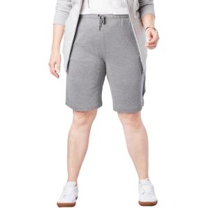 Woman Within Plus Size Sport Knit Short(Medium Heather Grey)