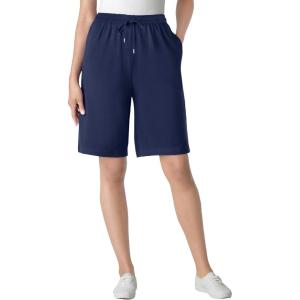 Woman Within Plus Size Sport Knit Short(Navy)