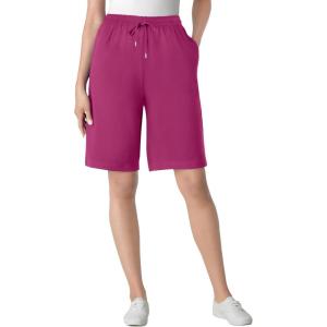 Woman Within Plus Size Sport Knit Short(Raspberry)