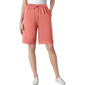 Woman Within Plus Size Sport Knit Short(Sweet Coral)