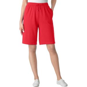 Woman Within Plus Size Sport Knit Short(Vivid Red)