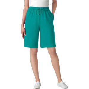 Woman Within Plus Size Sport Knit Short(Waterfall)
