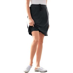 Woman Within Plus Size Sport Knit Skort(Black)