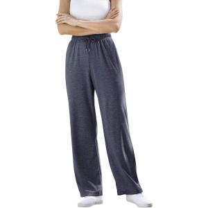 Woman Within Plus Size Sport Knit Straight-Leg Pull-On Pants(Heather Navy)