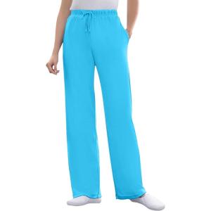 Woman Within Plus Size Sport Knit Straight-Leg Pull-On Pants(Paradise Blue)