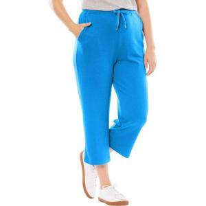 Woman Within Plus Size Sport-Knit Pull-On Capri Pants(Bright Cobalt)