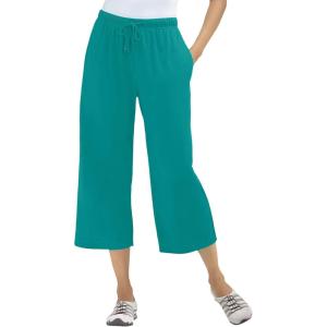 Woman Within Plus Size Sport-Knit Pull-On Capri Pants(Waterfall)