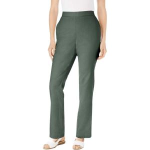 Woman Within Plus Size Straight Leg Linen Pant(Pine)