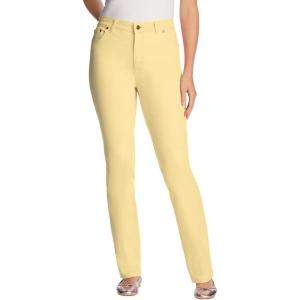 Woman Within Plus Size Straight-Leg Stretch Denim Five-Pocket Jeans(Banana)