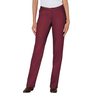 Woman Within Plus Size Straight-Leg Stretch Denim Five-Pocket Jeans(Deep Claret)