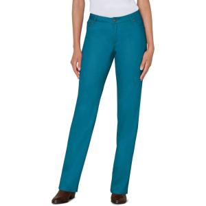 Woman Within Plus Size Straight-Leg Stretch Denim Five-Pocket Jeans(Deep Teal)