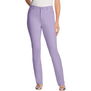 Woman Within Plus Size Straight-Leg Stretch Denim Five-Pocket Jeans(Pale Lilac)