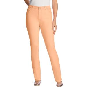 Woman Within Plus Size Straight-Leg Stretch Denim Five-Pocket Jeans(Peach Fuzz)
