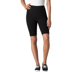 Woman Within Plus Size Stretch Cotton Bike Short(Black)