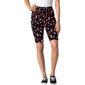 Woman Within Plus Size Stretch Cotton Bike Short(Black Tossed Hearts)