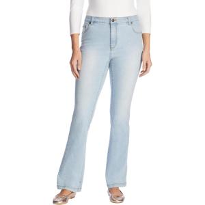 Woman Within Plus Size Stretch Denim Five-Pocket Bootcut Jeans(Light Wash Sanded)