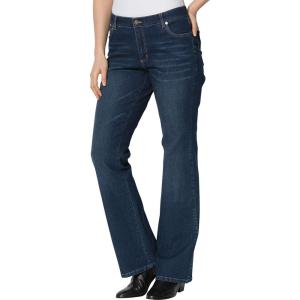 Woman Within Plus Size Stretch Denim Five-Pocket Bootcut Jeans(Midnight Sanded)