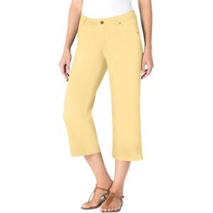 Woman Within Plus Size Stretch Denim Five-Pocket Capri Jeans(Banana)