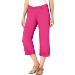 Woman Within Plus Size Stretch Denim Five-Pocket Capri Jeans(Raspberry Sorbet)