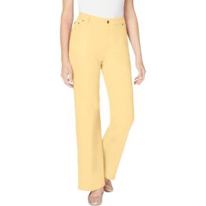 Woman Within Plus Size Stretch Denim Wide-Leg Five-Pocket Jeans(Banana)
