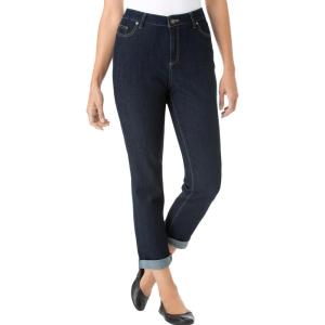 Woman Within Plus Size Tall Stretch Denim Five-Pocket Girlfriend Jeans(Indigo)