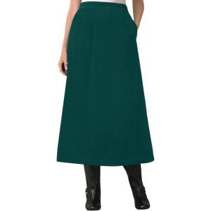 Woman Within Plus Size Velour A-Line Skirt(Emerald Green)