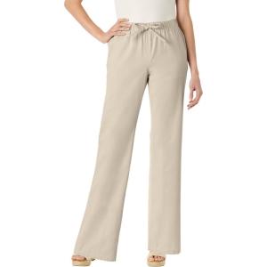 Woman Within Plus Size Wide-Leg Drawstring Denim Pants(Natural Khaki)