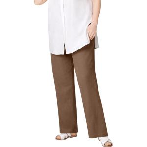 ellos Plus Size Linen-Blend Drawstring Pants(Pecan Brown)