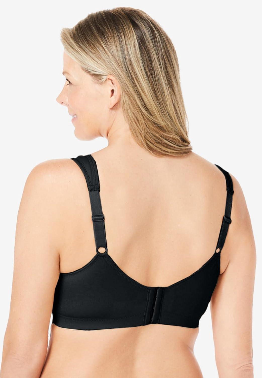 imageComfort Choice Womens Plus Size Wireless Microfiber TShirt BraBlack