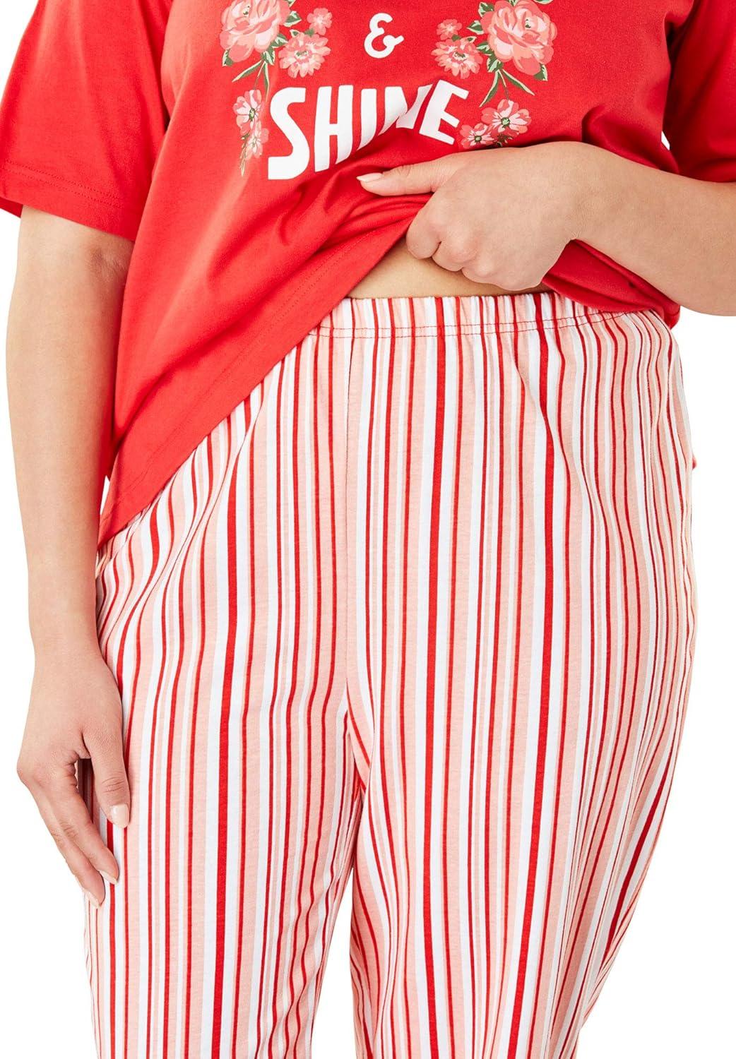 imageDreams ampamp Co Plus Size 2Piece Capri PJ SetPlum Burst Dot